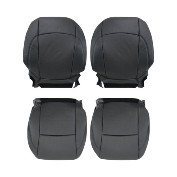 Lexus ES350 2007-2012 XV40 Funda de asiento de repuesto de cuero negro perforado para el conductor y el pasajero, superior e inferior, estilo OEM2 Lexus ES350 2007-2012 | Funda de asiento de recambio OEM
