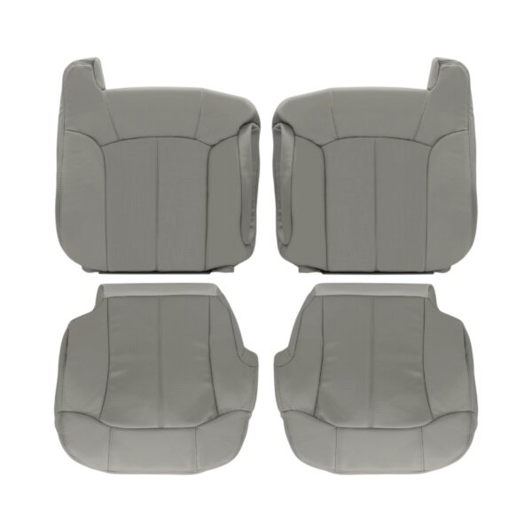 cadillac-escalade-2002-pewter-gray-front-driver-and-passenger-top-and-bottom-oem-replacement-seat-cover2 Cadillac Escalade 2002 - Housse de siège de remplacement OEM