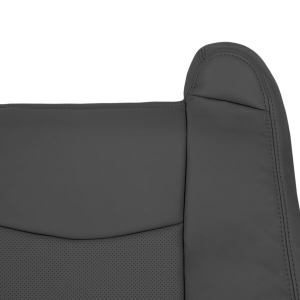 cadillac-srx-perforated-leather-2004-2009-ebony-black-driver-or-passenger-top-close-view-oem-replacement-seat-cover Cadillac SRX 2004-2009 | OEM-Replacement Seat Cover