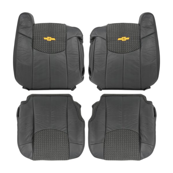 chevrolet-avalanche-2002-graphite-leather-front-driver-and-passenger-top-and-bottom-oem-style-replacemen-seat-cover Chevrolet Avalanche 2002 | Housse de siège de remplacement d'origine