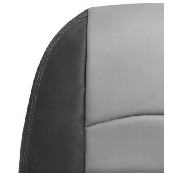 dodge-ram-leatherette-2009-2012-2-tone-medium-gray-stone-and-dark-slate-gray-front-driver-or-passenger-top-close-view-oem-replacement-seat-cover Dodge Ram 2009-2012 - Housse de siège de remplacement OEM