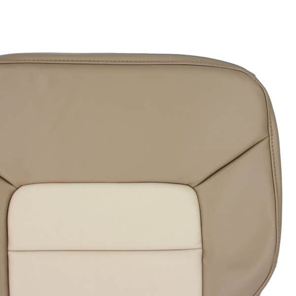 ford-expedition-eddie-bauer-cuir-2003-2006-tan-medium-parchment-et-tan-light-parchment-conducteur-ou-passager-bottom-oem-replacement-seat-cover-close- view Ford Expedition Eddie Bauer 2003-2006 - Housse de siège de remplacement OEM