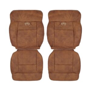 Ford F 150 King Ranch Leather 2004-2008, color castaño, fundas de asiento de repuesto OEM para conductor y acompañante, parte superior e inferior.