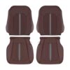 Ford F-150 Platinum, cuero genuino perforado, 2015-2020, color marsala oscuro, asientos delanteros del conductor y del pasajero, parte superior e inferior, funda de asiento de repuesto OEM2 Ford F-150 Platinum 2015-2020 | Funda de asiento de recambio OEM