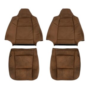 Ford F 250 cuero sintético 2003-2007 King Ranch conductor y pasajero, funda de asiento de repuesto OEM superior e inferior.