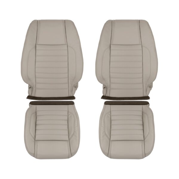ford-mustang-genuine-leather-perforated-2010-2014-stone-driver-and-passenger-top-and-bottom-oem-replacement-seat-cover Ford Mustang V6 Premium 2010-2014 - Housse de siège de remplacement OEM