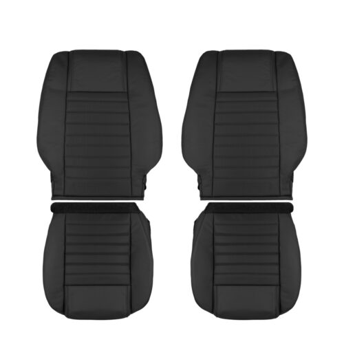 ford-mustang-cuir-perforé-2005-2009-foncé-charcoal-avant-conducteur-et-passager-top-et-bottom-oem-replacement-seat-cover Ford Mustang 2005-2009 - Housse de siège de remplacement OEM