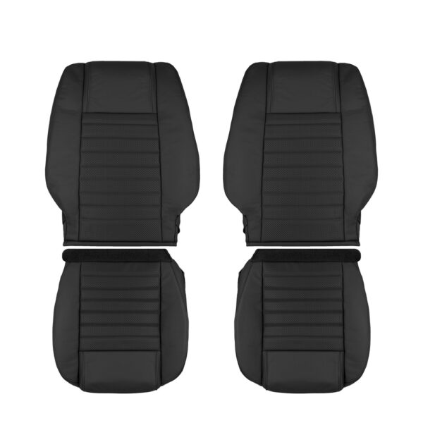 ford-mustang-cuir-perforé-2005-2009-foncé-charcoal-avant-conducteur-et-passager-top-et-bottom-oem-replacement-seat-cover Ford Mustang 2005-2009 - Housse de siège de remplacement OEM
