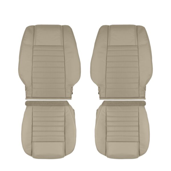 ford-mustang-cuir perforé-2005-2009-parchemin-avant-conducteur-et-passager-top-et-bottom-oem-replacement-seat-cover Ford Mustang 2005-2009 - Housse de siège de remplacement OEM
