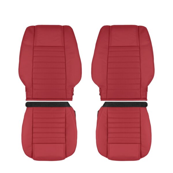 ford-mustang-cuir perforé-2005-2009-red-front-driver-and-passenger-top-and-bottom-oem-replacement-seat-cover Ford Mustang 2005-2009 - Housse de siège de remplacement OEM