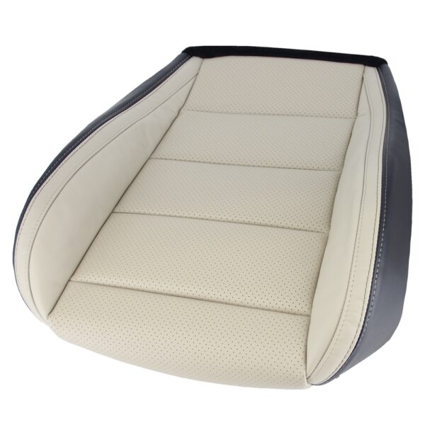 ford-mustang-cuir-synthétique-perforé-2015-2023-2-ton-céramique-et-noir-couverture-de-siège-du-conducteur-oem-remplacement-1 Ford Mustang 2015-2023 | Housse de siège de remplacement OEM