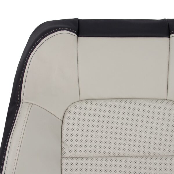 ford-mustang-cuir-synthétique-perforé-2015-2023-2-ton-céramique-et-noir-couverture-de-siège-conducteur-ou-passager-top-oem-remplacement-1 Ford Mustang 2015-2023 | Housse de siège de remplacement OEM