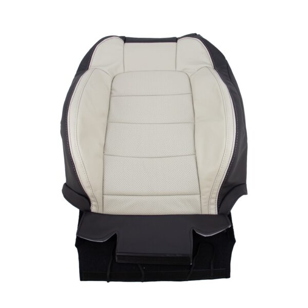 ford-mustang-cuir-synthétique-perforé-2015-2023-2-ton-céramique-et-noir-couverture-de-siège-conducteur-ou-passager-top-oem-replacement Ford Mustang 2015-2023 | Housse de siège de remplacement OEM