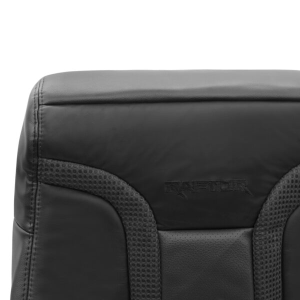 ford-raptor-cuir-et-tissu-authentiques-avec-empiècements-en-cuir-synthétique-perforé-2010-2014-noir-conducteur-ou-passager-housse-de-siège-de-remplacement-OEM-fermer la vue Ford F-150 Raptor 2010-2014 - Housse de siège de remplacement OEM