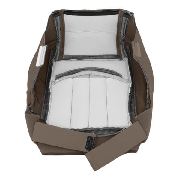gmc-acadia-cuir-perforé-2013-2016-cachemire-foncé-conducteur-ou-passager-fond-inside-out-view-oem-replacement-seat-cover GMC Acadia 2013-2016 (4-Panel) | Housse de siège de remplacement OEM