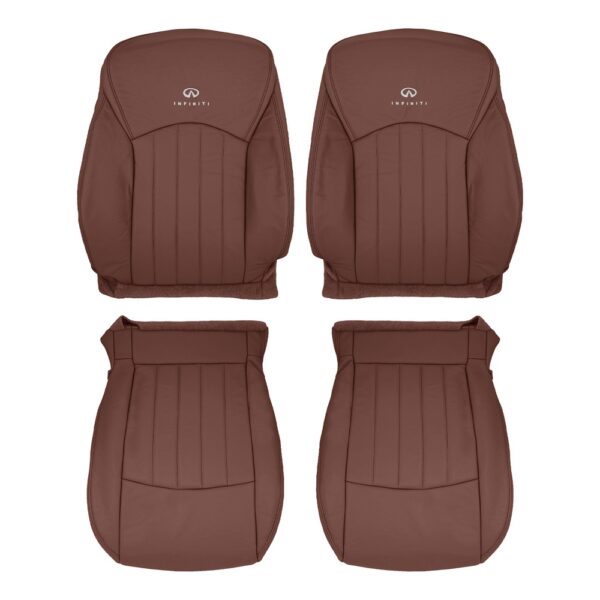 infiniti-ex35-cuir-2008-2012-marron-avant-conducteur-et-passager-haut-et-bas-oem-remplacement-de-siège Infiniti EX35 2008-2012 - Housse de siège de remplacement OEM