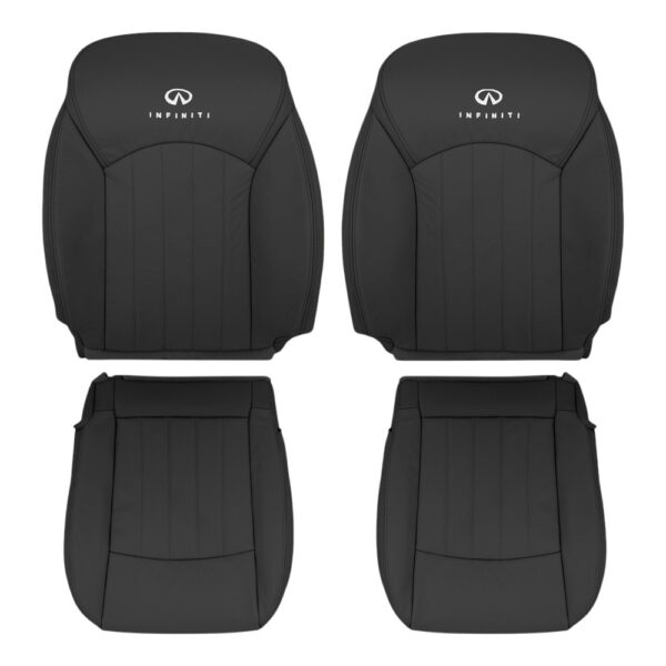 infiniti-ex35-cuir-2008-2012-graphite-avant-conducteur-et-passager-haut-et-bas-oem-remplacement-de-siège Infiniti EX35 2008-2012 - Housse de siège de remplacement OEM