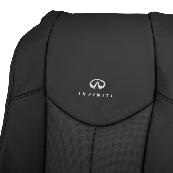 infiniti-g37-cuir perforé-2008-2013-Graphite-avant-conducteur-ou-passager-top-close-view-oem-replacement-seat-cover Infiniti G37 2008-2013 - Housse de siège de remplacement OEM