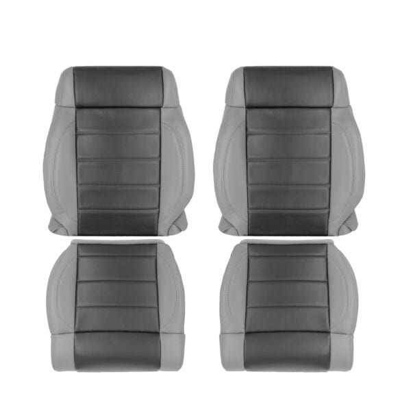 jeep-wrangler-piel-2007-2-tono-oscuro-pizarra-gris-med-pizarra-gris-delantero-copiloto-y-pasajero-top-y-fondo-oem-reemplazo-asiento-cubierta Jeep Wrangler 2007 | Funda de asiento de recambio OEM