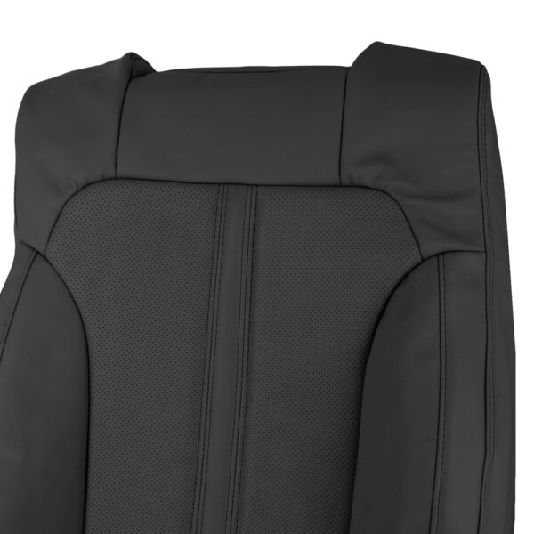 lincoln-mks-perforated-leather-2009-2016-charcoal-black-front-driver-or-passenger-top-close-view-oem-replacement-seat-cover Lincoln MKS 2009-2016 | Funda de asiento de recambio OEM