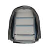 Mercedes-Benz Clase C, cuero perforado, 2005-2007, negro, conductor o pasajero, parte inferior, vista interior, funda de asiento de repuesto OEM1 Mercedes-Benz Clase C 2005-2007 | Funda de asiento de recambio OEM