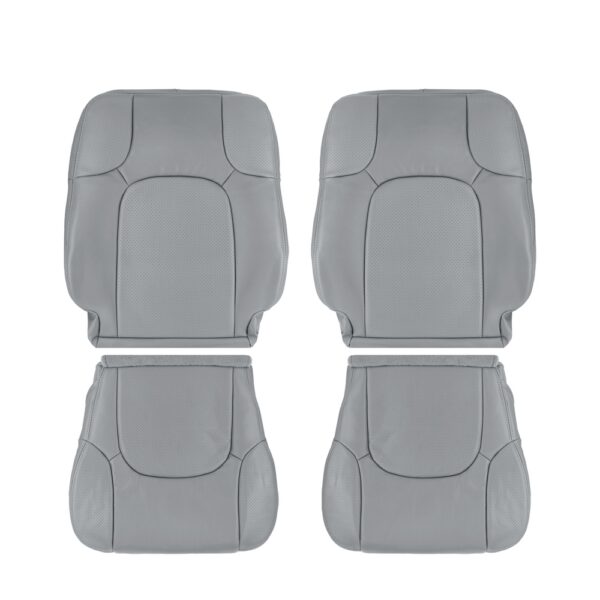 nissan-frontier-perforated-leather-2005-2015-steel-gray-front-driver-and-passenger-top-and-bottom-oem-replacement-seat-cover Nissan Frontier 2005-2015 | Housse de siège de remplacement OEM