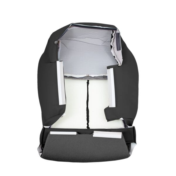 nissan-pathfinder-cuir-perforé-2013-2020-charcoal-avant-conducteur-ou-passager-fond-inside-out-view-oem-replacement-seat-cover Nissan Pathfinder 2013-2020 | Housse de siège de remplacement OEM