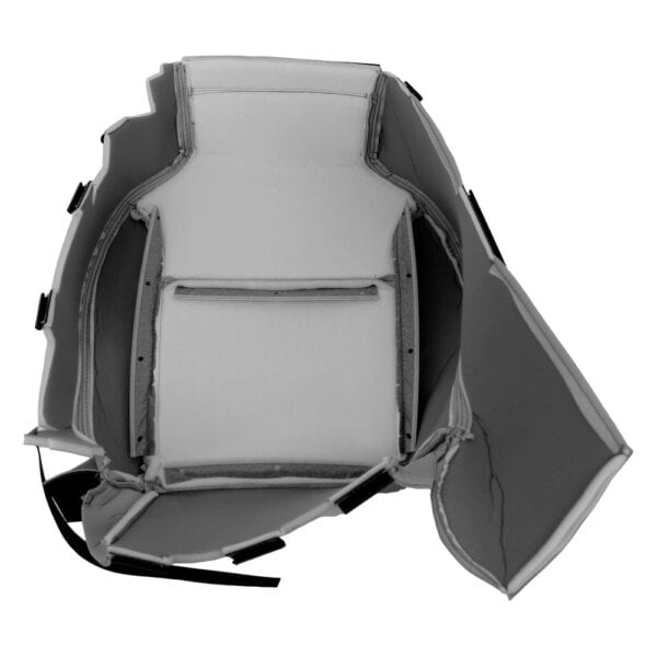 saab-9-3-leatherette-2004-2005-gris foncé-avant-conducteur-ou-passager-fond-inside-out-view-oem-remplacement-de-siège Saab 9-3 2004-2012 - Housse de siège de remplacement OEM