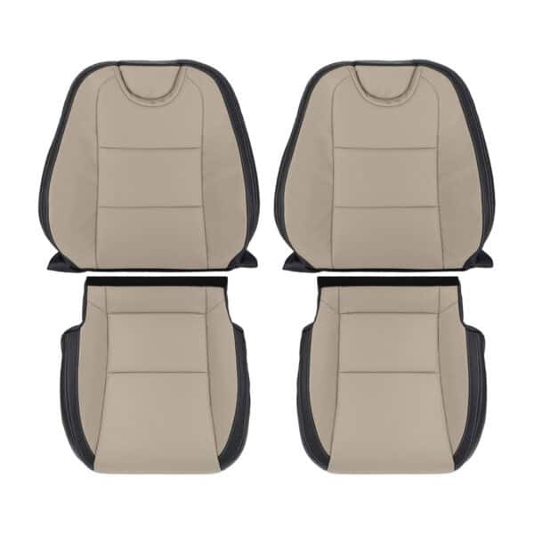 chevrolet-camaro-genuino-cuero-perforado-2010-2015-2-tono-negro-beige-cubre-asientos-de-conductor-y-pasajero-de-arriba-y-abajo-oem-de-reemplazo Chevrolet Camaro 2010-2015 | OEM-Reemplazo Funda de asiento