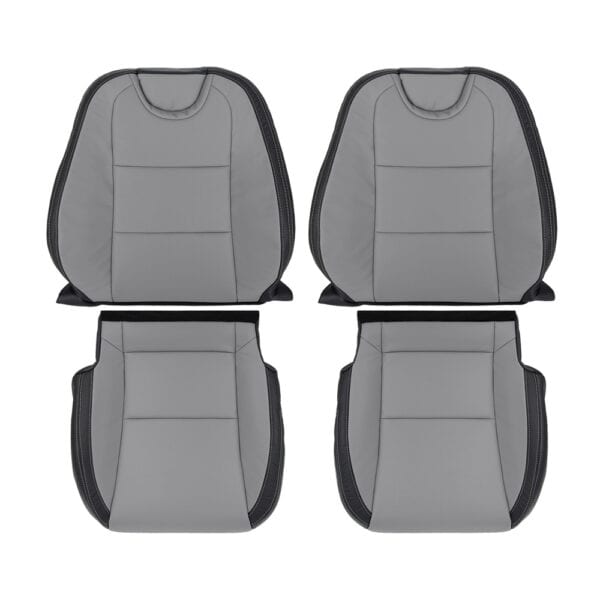 chevrolet-camaro-genuino-cuero-perforado-2010-2015-2-tono-negro-gris-cubre-asientos-de-conductor-y-pasajero-de-arriba-y-abajo-oem-de-reemplazo Chevrolet Camaro 2010-2015 | OEM-Reemplazo Funda de asiento