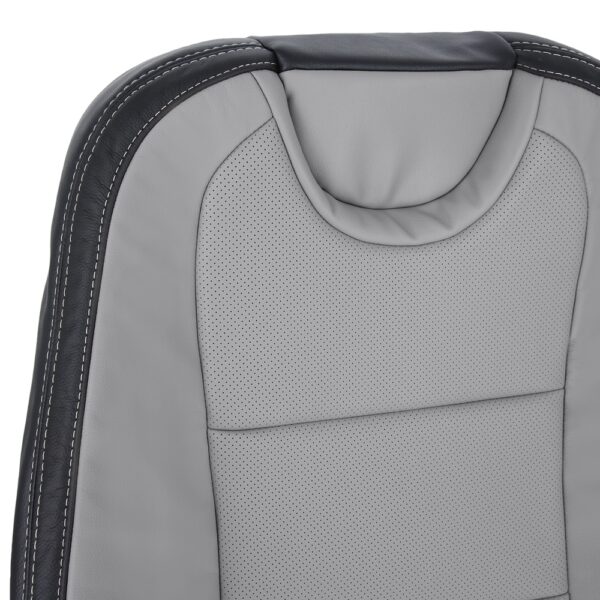 chevrolet-camaro-genuino-cuero-perforado-2010-2015-2-tono-negro-gris-asiento-del-conductor-o-pasajero-top-close-view-oem-de-reemplazo Chevrolet Camaro 2010-2015 | OEM-Reemplazo Funda de asiento