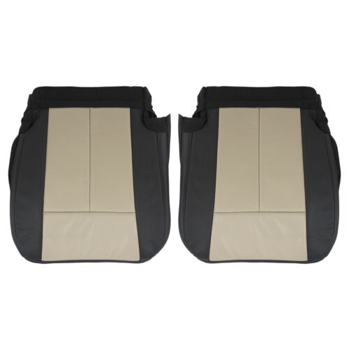 ford-expedition-eddie-bauer-cuir-2007-2010-2-tone-charcoal-noir-et-camel-avant-conducteur-et-passager-fonds-oem-remplacement-de-siège Ford Expedition Eddie Bauer 2007-2010 - Housse de siège de remplacement OEM