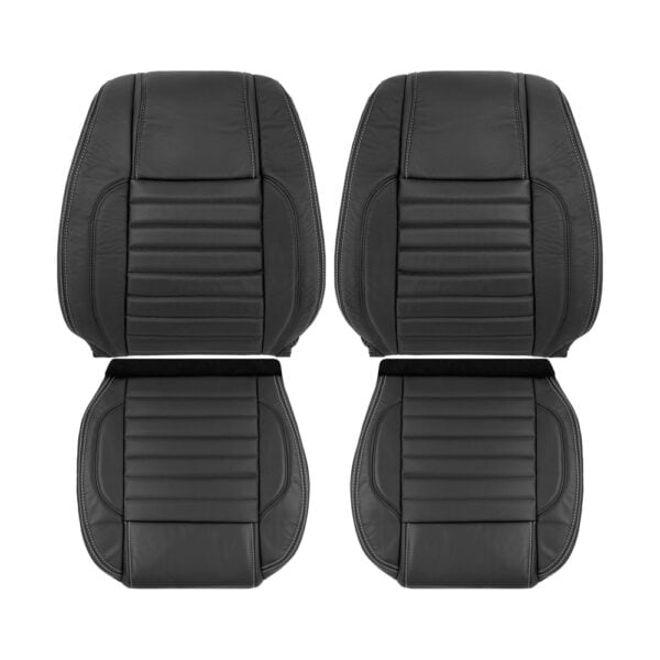 ford-mustang-genuine-leather-perforated-2010-2014-charcoal-driver-and-passenger-top-and-bottom-oem-replacement-seat-cover Ford Mustang V6 Premium 2010-2014 - Housse de siège de remplacement OEM