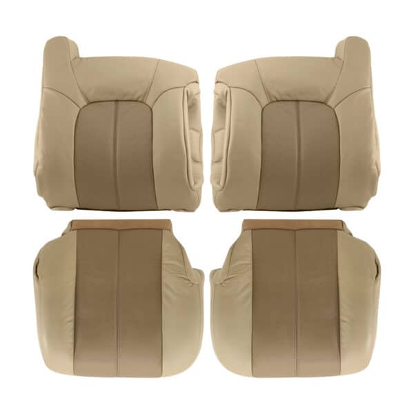 gmc-yukon-cuir-2001-2002-medium-neutre-et-shale-clair-neutre-avant-conducteur-et-passager-top-et-bottom-oem-replacement-seat-cover GMC Yukon 2001-2002 - Housse de siège de remplacement OEM