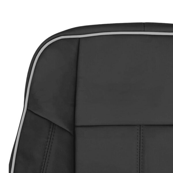 hummer-h3-leather-2006-2010-ebony-pewter-piping-front-driver-or-passenger-top-close-view-oem-replacement-seat-cover Hummer H3 2006-2010 - Housse de siège de remplacement OEM