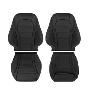 mercedes benz classe c cuir véritable perforé 2015 2022 noir blanc surpiqûres avant conducteur et passager haut et bas housse de siège de remplacement oem