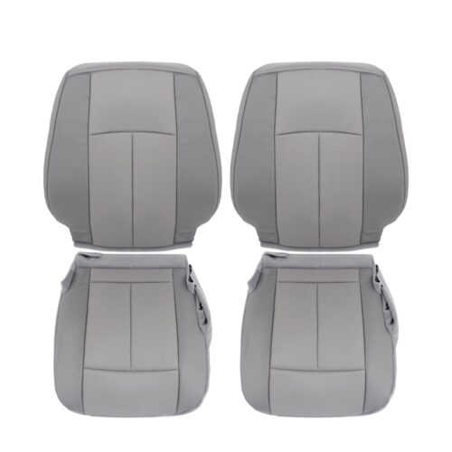nissan-nv1500-asientos delanteros de repuesto de oem en polipiel con inserciones de tela 2012-2021-gris para el conductor y el pasajero Nissan NV1500 2012-2021 | Funda de asiento de repuesto OEM