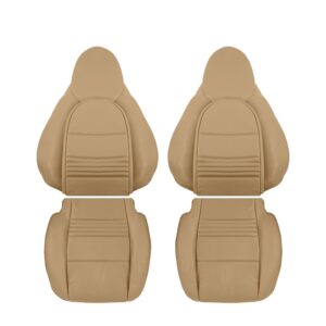 porsche 911 cuir véritable perforé 1998 2005 savanna beige avant conducteur et passager haut et bas housse de siège de remplacement oem