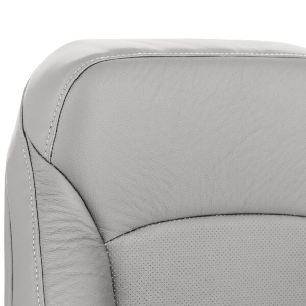chevrolet-malibu-genuine-leather-perforated-2016-2025-medium-ash-gray-front-driver-or-passenger-top-close-view-oem-replacement-seat-cover Chevrolet Malibu 2016-2025 | OEM-Replacement Seat Cover