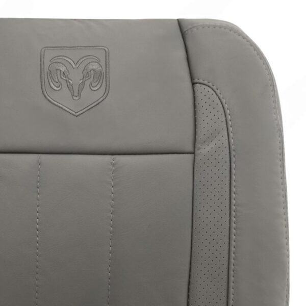 dodge-ram-1500-laramie-genuine-leather-perforated-2006-2009-khaki-driver-or-passenger-top-close-view-oem-replacement-seat-cover Dodge Ram 1500 Laramie 2006-2009 - Housse de siège de remplacement OEM