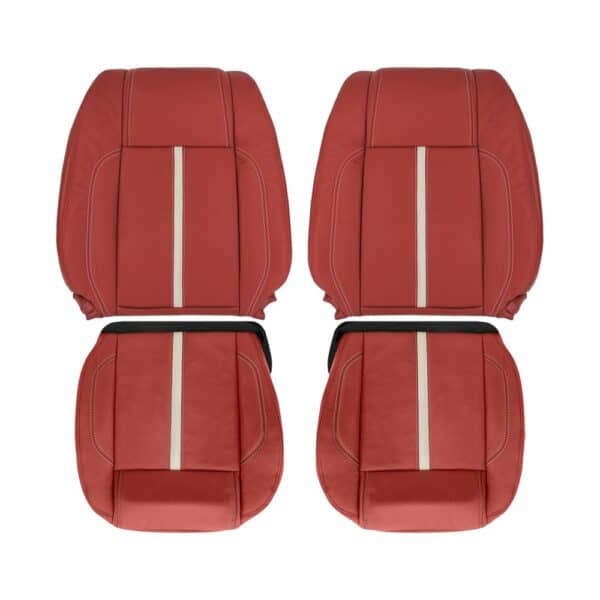 ford-mustang-piel-2010-2014-brick-rojo-con-cachemira-cubre-asientos-de-conductor-y-pasajero-de-arriba-y-abajo-oem-de-reemplazo Ford Mustang 2010-2014 | Funda de asiento de recambio OEM