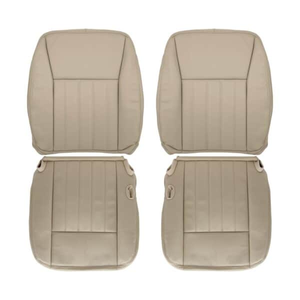 Lincoln Town Car - Cuir véritable - 2003-2008 - Camel clair - Conducteur et passager - Haut et bas - Housse de siège de remplacement OEM Lincoln Town Car 2003-2011 | Housse de siège de remplacement OEM