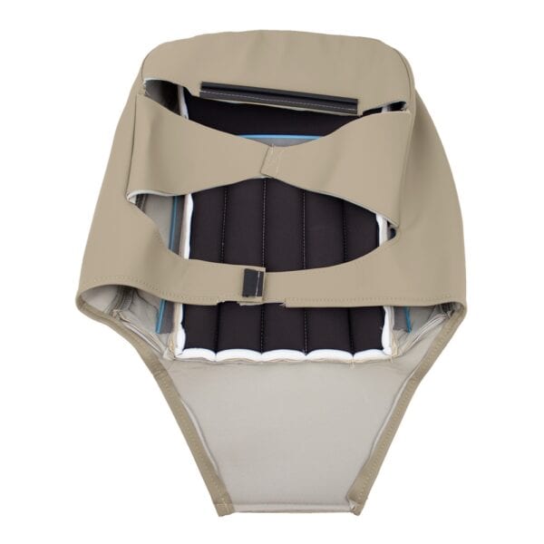 Lincoln Town Car - Cuir véritable - 2003-2008 - Camel clair - Conducteur ou passager - Vue intérieure-extérieure - Housse de siège de remplacement OEM Lincoln Town Car 2003-2011 | Housse de siège de remplacement OEM