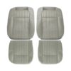 Chevrolet Impala, cuero genuino perforado, 1994-1996, gris, conductor y pasajero, parte superior e inferior, funda de asiento de repuesto OEM. Chevrolet Impala 1994-1996 | Funda de asiento de repuesto OEM