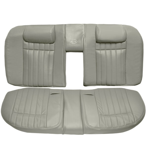Chevrolet Impala, cuero genuino perforado, 1994-1998, gris, parte superior e inferior, funda de asiento de repuesto OEM. Chevrolet Impala 1994-1996 | Funda de asiento de repuesto OEM