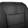 Kia Sorento, cuero genuino perforado, 2014-2015, negro, conductor o pasajero, vista superior cercana, funda de asiento de repuesto OEM. Kia Sorento 2014-2015 | Funda de asiento de recambio OEM