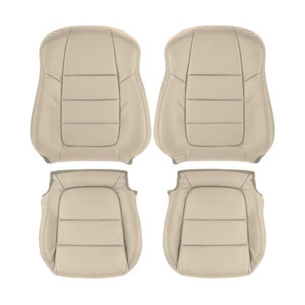 Mazda 6, cuero sintético perforado, 2016-2017, color arena, conductor y acompañante, parte superior e inferior, funda de asiento de repuesto OEM. Mazda 6 2016-2017 | Funda de asiento de recambio OEM
