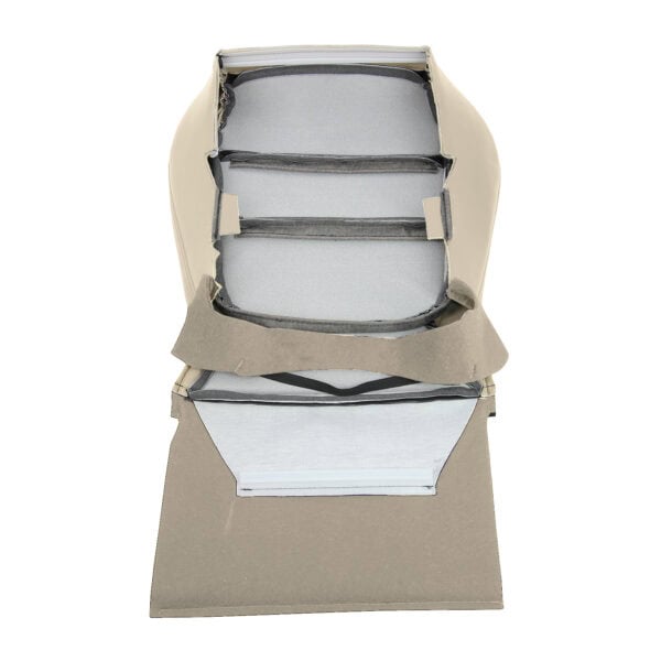 Mazda 6, tapizado de cuero perforado, 2016-2017, color arena, asiento delantero del conductor o del pasajero, vista interior, funda de asiento de repuesto OEM. Mazda 6 2016-2017 | Funda de asiento de recambio OEM