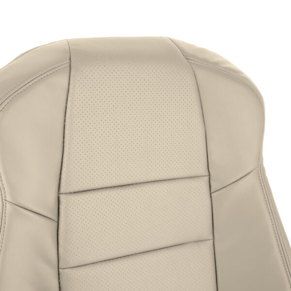 Mazda 6, tapicería de cuero perforado, 2016-2017, color arena, asiento delantero del conductor o del copiloto, vista superior, funda de asiento de repuesto OEM. Mazda 6 2016-2017 | Funda de asiento de recambio OEM