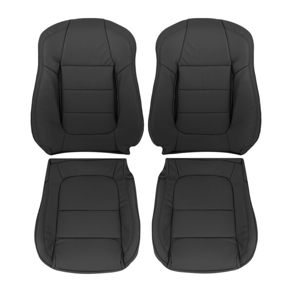 Mazda CX-5, cuero genuino perforado, 2013-2016, negro, conductor y pasajero, parte superior e inferior, funda de asiento de repuesto OEM. Mazda CX-5 2013-2016 | Funda de asiento de repuesto OEM